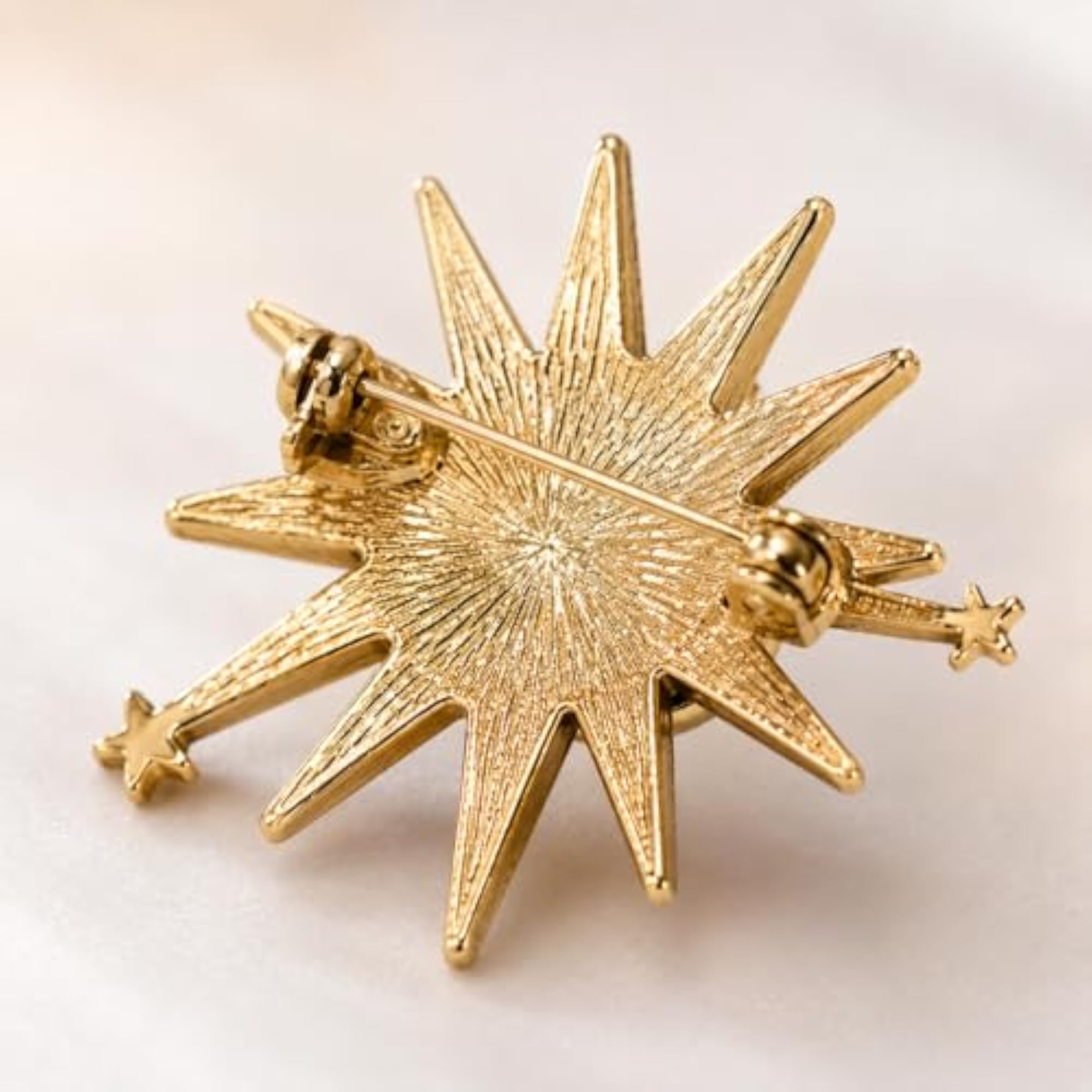 Celestial Starburst Brooch Pin for Women & Men, Luxury Accessory