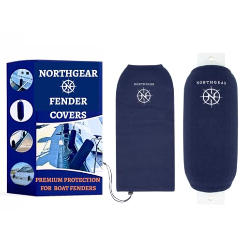 Boat Fender Covers 8x23 Boat Bumper Cover Protects Against UV Damage and from Hull Rub Marks on Boat; Hard-Working Durable Polyester Withstands Harsh Marine Environment Navy Blue