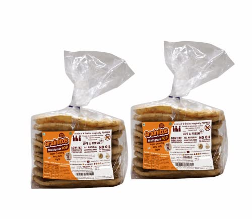 Image of Grainitos Healthy Multigrain Papad, Not Baked Not Fried - its POPPED (54g x 2) (Mix Masala - Indias Favorite Taste)