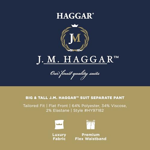 Haggar J.M Big and Tall Premium Tailored Fit Suit Separate Pant Black by Haggar - Image 3