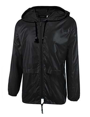 COOFANDY Mens Packable Rain Jacket Lightweight Waterproof Raincoat with Hood Outdoor Rain Gear Travel Hiking Cycling2