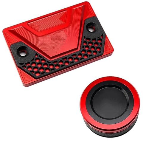 Protector depósito líquido frenos MT07 Tracer contra fugas y roturas, kit de tapas rojas 2 piezas