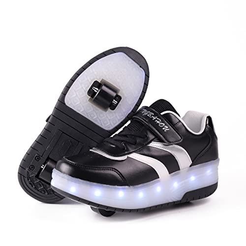 Kimigia Schuhe Kinderschuhe mit Rollen LED Leuchtend Doppelrad,...