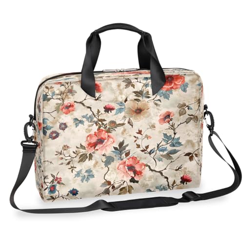 Bolso retro floral para laptop 16 pulgadas impermeable miniatura 1