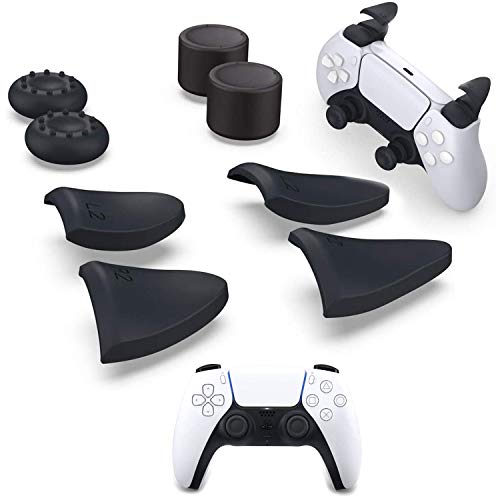 PS5 Console Controller Thumb Grips, PS5 DualSense Controller Trigger Extenders, Anti Slip Thumb Grips Set with Trigger Extensions for Sony Playstation 5 DualSense Controller. (8 in 1) PS5 Console Controller Thumb Grips, PS5 DualSense Controller Trigger Extenders, Anti Slip Thumb Grips Set with Trigger Extensions for Sony Playstation 5 DualSense Controller. (8 in 1)