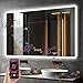 Ratsamee Bluetooth Badezimmerspiegel mit Beleuchtung LED, 70x100cm Spiegel mit Light, Wandspiegel mit Frontbeleuchtung, Antibeschlag, Dimmbar, mit 3 Einstellbaren Lichtfarben