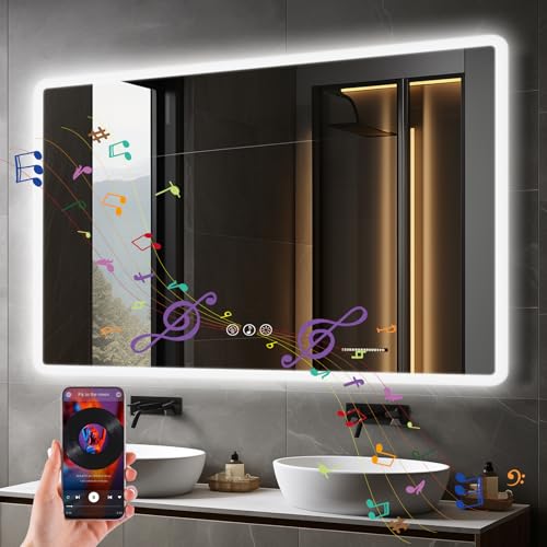 Ratsamee Bluetooth Badezimmerspiegel mit Beleuchtung LED...