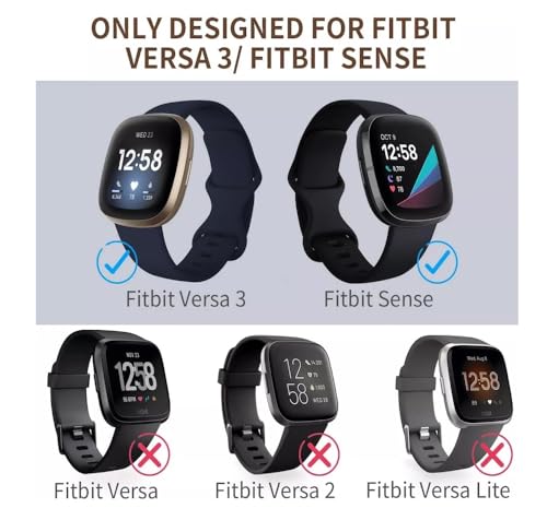 Image of YODI Watch Band Compatible with Fitbit Versa 4 / Fit bit Versa 3 / Fitbit Sense /Sense 2 Band, Soft Replacement Silicone Wristband for Women Flexible Waterproof Sport Watch Strap for Men Large