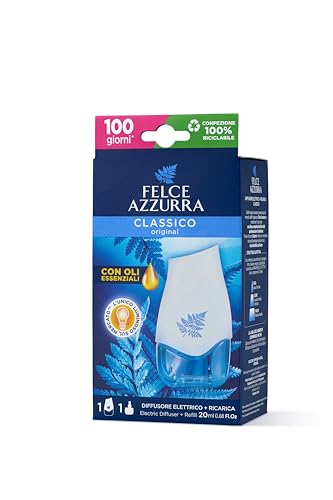 Felce Azzurra - Diffusore Elettrico Classico, Profumatore per Ambienti Luminoso e Fragranza Regolabile, Diffusore Profumo Ambiente per Atmosfera Soffusa a Lungo (75 Giorni), Diffusori Profumatori 20ml