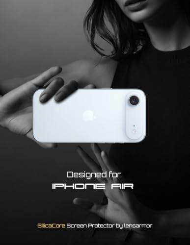 Image of Lensarmor Compatible with iPhone 17 Air Borderless Tempered Glass Screen Protector, 0.33 mm 300 CC Military Grade Glass, Speaker Dust Grill, Full View, Case Friendly, Scratch Resistant