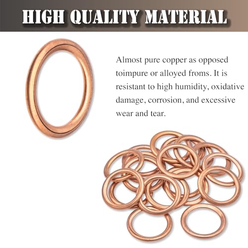 Image of 20 PCS Engine Oil Drain Plug Gasket Crush Washer Replacement for M16 11137546275 Gasket Ring Fits for MINI Cooper, R56, Clubman, Cabrio, Coupe, Roadster, Countryman, Paceman
