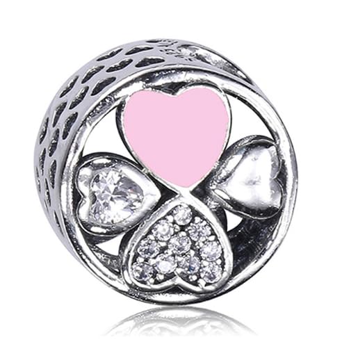 bling queen Women's Silver Plated Zirconia Embossed Heart Shaped Charms-picture-1