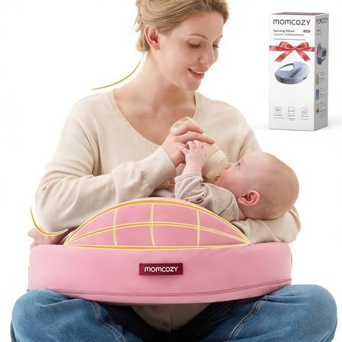 Image of Momcozy Original Nursing Pillow for Breastfeeding, Plus Size Breastfeeding Pillows for More Support, with Adjustable Waist Strap and Removable Cotton Cover, Colorful Wildlife