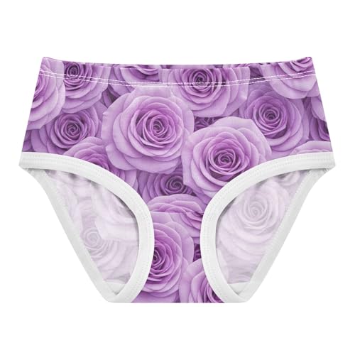 Vivid Flowers Purple Floral Girls Underwear Toddler 2t Cotton Little Girl Panties Artistic Kids Briefs Undies
