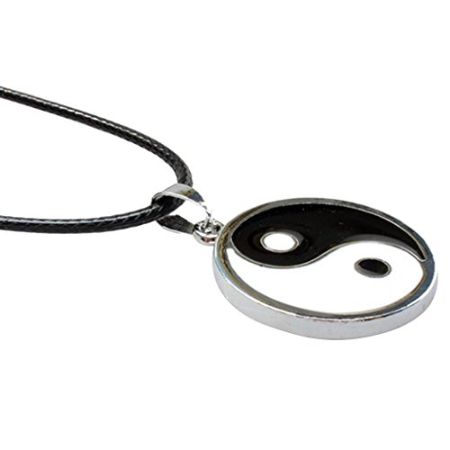 gazechimp Aço Inoxidável Fosco Terminado Yin Yang Colar De Pingente De Corrente De Couro PU