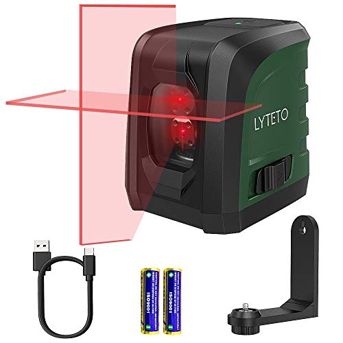 Laser Level, BeiXun LYTETO Cross Line Laser Level with Dual Modules Measuring Ranges 50ft, Self-Leveling Vertical and Horizontal Line, Magnetic Mount Base and Batteries Included