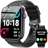 Smartwatch Herren Damen, 1,83’’ HD Touch Smart Watch mit Telefonfunktion, 100+ Sportmodi Fitnessuhr IP68 Wasserdicht, Sportuhr mit SpO2 Herzfrequenz Schlafmonitor Schrittzähler, Uhr für Android iOS