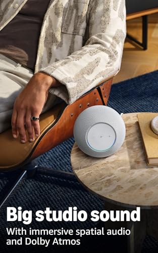 Image of Amazon Echo Studio (newest model), Immersive spatial audio and Dolby Atmos, Designed for Alexa+, Glacier White
