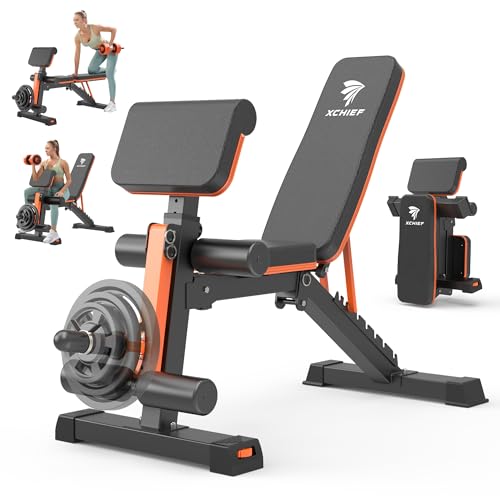 XCHIEF Adjustable Weight Bench - 1000LBS Capacity Heavy Duty Foldable Workout Bench for Full Body...