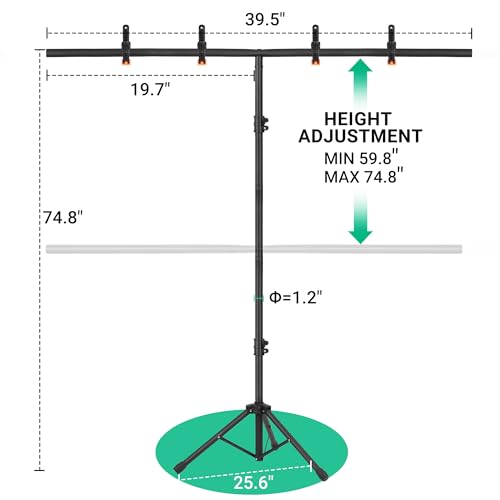 Soporte para fondo fotográfico portátil 6.5x3.2ft ajustable miniatura 2