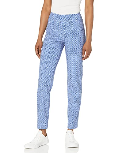 SLIM-SATION Women's Pull on 29 Inch Print Twill Ankle Pant