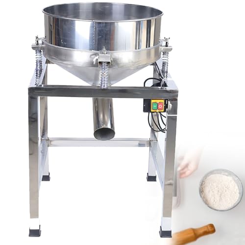Cashwise Tamis Vibrant Automatique, tamiseur électrique en Acier Inoxydable, tamiseur à Poudre Automatique 50 W avec Support, pour Farine, Haricots Mungo,...