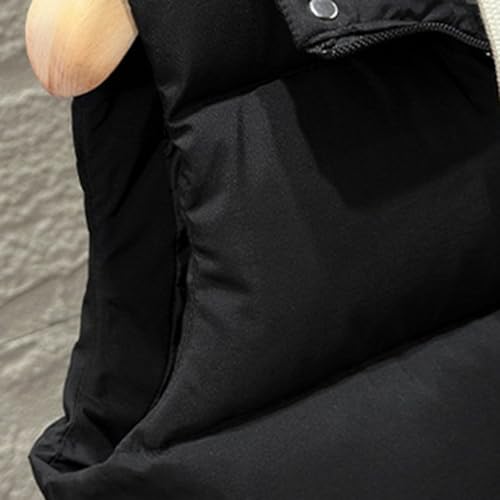 Mens Quilted Vest Winter Warm Sleeveless Zipper Jackets Winter Thermal Athletic Down Coat with Pockets4