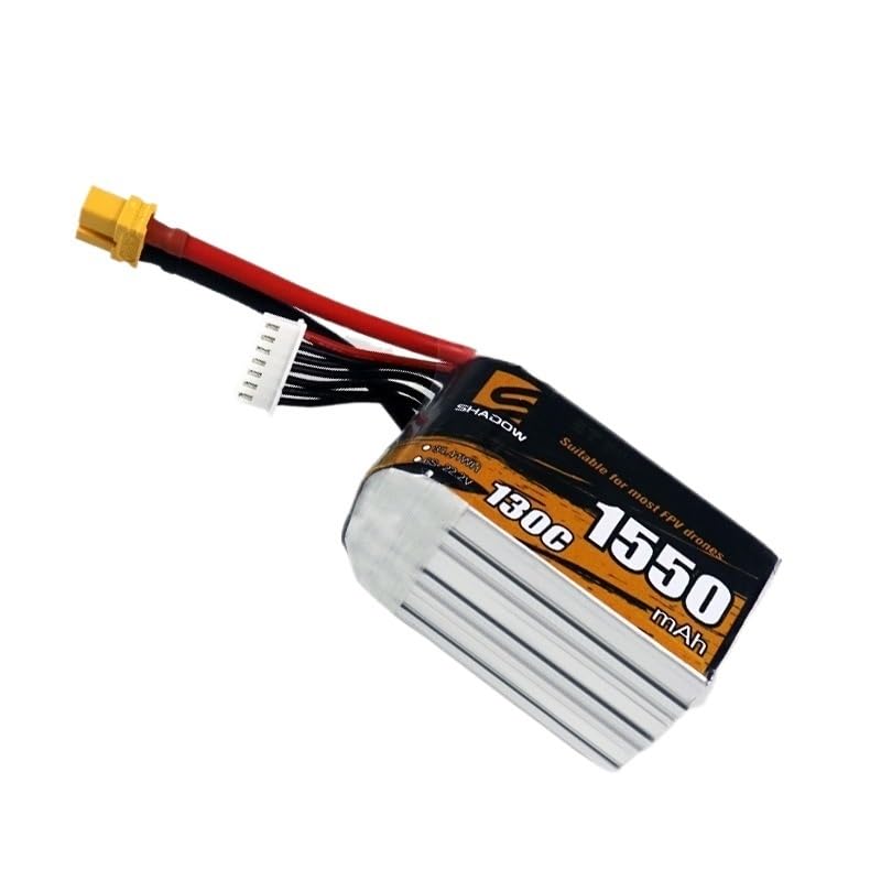 per Batteria LiPo da 1550 mAh 6S 22,2 V 130 C per RC per elicotteri, quadricotteri, droni Corsa FPV, con XT60