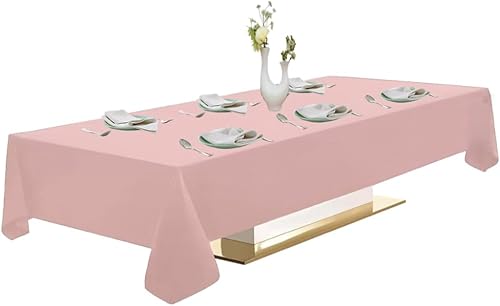Urby Mantel de poliéster lavable a máquina, reutilizable y sin arrugas (rosa claro, 60 x 84 pulgadas)