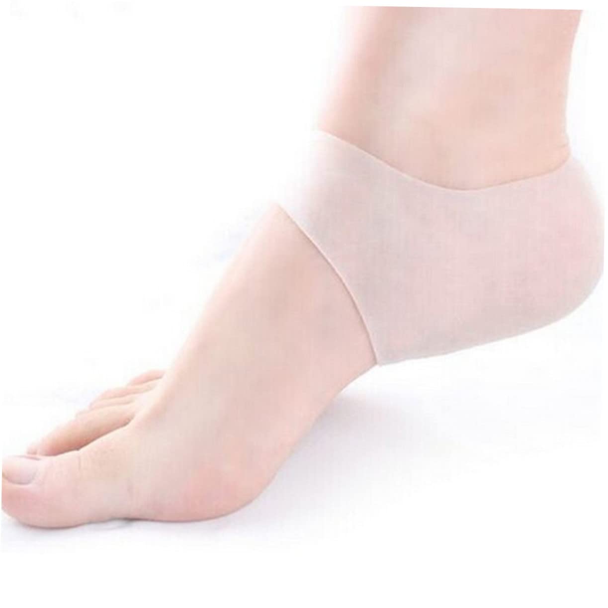 MERRYHAPY Silicone Gel Heel Cushion Pads for Cracked Washable Reusable Foot Protectors Soft Cushioning Gel Inserts for Comfort and Moisturizing White