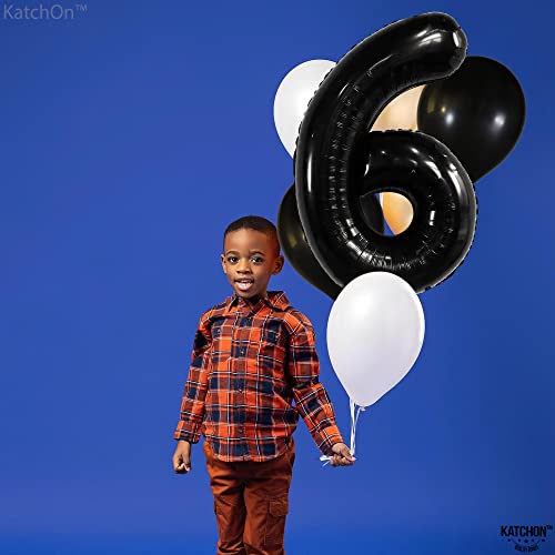 Image of KatchOn, Giant Black Number 6 Balloon - 40 Inch | 6th Birthday Balloon