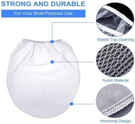 5 Pcs White Paint Strainer Bags 1 Gallon Paint Filter Bag White Fine Mesh Disposable Bag Bucket Strainer with Elastic Drawstring Top Opening for Paint Gardening Use Safety Paint Application Tools