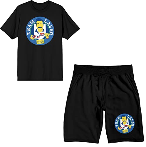 Bioworld Ted Lasso Team Lasso Believe Men's Crew Neck Short Sleeve Tee & Sleep Pajama Shorts Combo Set