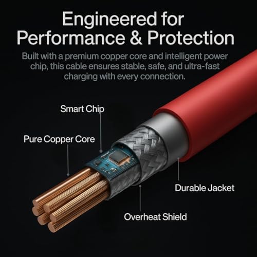 Image of Oneplus 100W Supervooc USB to Type C 1 Meter Fast Charging Cable Compatible with oneplus 13,13r,13S,12,12r,11,11r,10r,10t,10,10 pro,9 pro,9rt,8,8t, Nord 5,4,3,2,Ce 4,3,2,Ce4 lite,Ce3 lite, Red