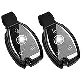  2 Stück Autoschlüssel Hülle, Yosemy Prämie Weiches TPU Schlüsselhülle 2 oder 3 Tasten Schlüssel Hülle Kompatibel mit Mercedes Benz W204 W211 A B C E G S R Klasse GLA GLC GLE GLS SL SLK(2 Schwarz)