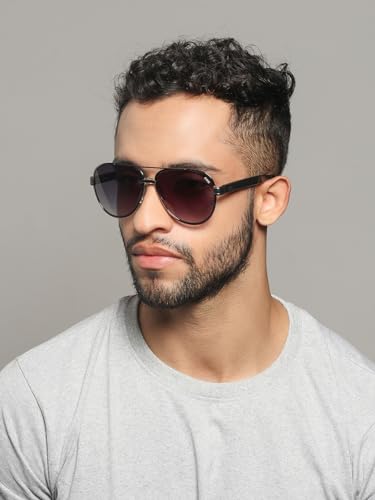 Image of IDEE Sunglasses| 100% UV Protected | Gradient | Full Rim | Pilot | Men | Large |Alloy Metal Frame | Gradient Polycarbonate Lens