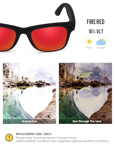 Image of BLAZERBUCK Photochromic Replacement Lenses Compatible with Ray-Ban Meta Wayfarer RW4008 | RW4012 (Gen 2) 53mm Smart Glasses