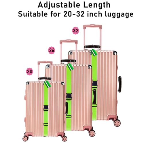 Image of BoAn 8 Pack Luggage Straps and Tags Set, for TSA Approved, 4 Adjustable Suitcase Belt and 4 Luggage Tags with Name ID Card,Travel Accessories Green