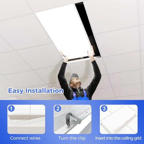 Image of AIKVSXER 12 Pack 2x4 LED Flat Panel Light, Dimmable Recessed Drop Ceiling Light Fixture for Office Kitchen,9100LM,Switchable 5CCT 3000K /4000K /5000K /5700K /6500K, 5 Wattages 30W /40W /50W /60W /70W