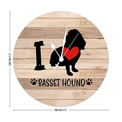 Horloge murale chien en bois de 38 cm style rustique et shabby