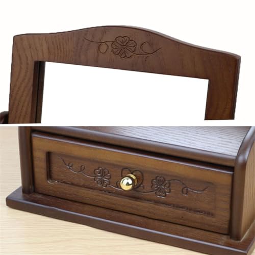 Espejo de tocador LJHFG63KUYT de madera, gran organizador vintage de lujo para maquillaje de hogar 5