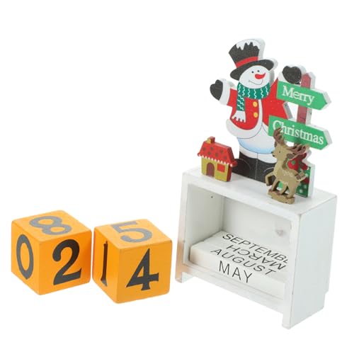 Generic 天然木製クリスマスカレンダーブロック ? 卓上デコレーション 長持ちする装飾品 ホリデーイベントに最適
