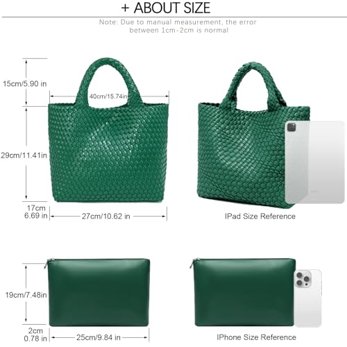 Image of JINMANXUE Fashion Woven Bag Shopper Bag Travel Handbags and Purses Women Tote Bag Large Capacity Shoulder Bags
