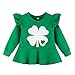 zarmfly Girls St Patricks Day Outfit Clover Leaf Leggings Toddler Girl Sweatsuit Set Kids Tracksuit Long Sleeve Clothes Shamrock Sweatshirt 8-9 Years