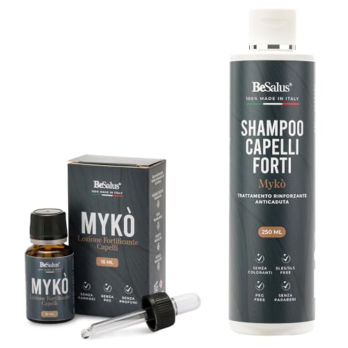 BeSalus Shampoo Anticaduta Rinforzante 250 ml + Lozione Capelli 15 ml • Trattamento Fortificante e Rivitalizzante con Soia, Ginkgo, Propoli, Grano e Betaina • Per Capelli Fini, Fragili e Deboli