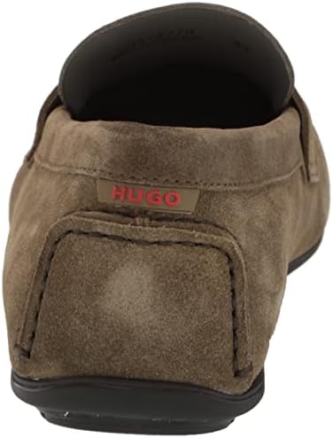 HUGO Mens Dandy Moccasin Driver Driving Style Loafer, Green Wood, 12 US | Image 2