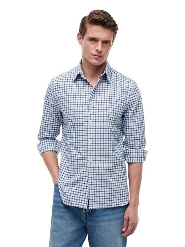 Image of Tommy Hilfiger Men's Long Sleeve Oxford Shirts in Regular Fit, Men's Button Down Shirts, Also Available in Big and Tall