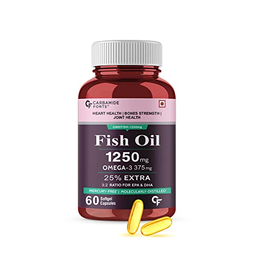 Carbamide Forte Fish Oil 1250mg with Omega 3 375mg Supplement | 25% EXTRA – 60 Softgel Capsules Carbamide Forte Fish Oil 1250mg with Omega 3 375mg Supplement | 25% EXTRA – 60 Softgel Capsules