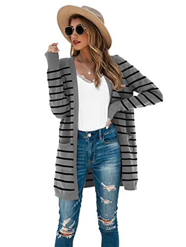 Image of TASAMO Cardigan Sweaters for Women Long Sleeve Open Front Casual Knit Fall Coat Oversized Soft Outwear with Pockets