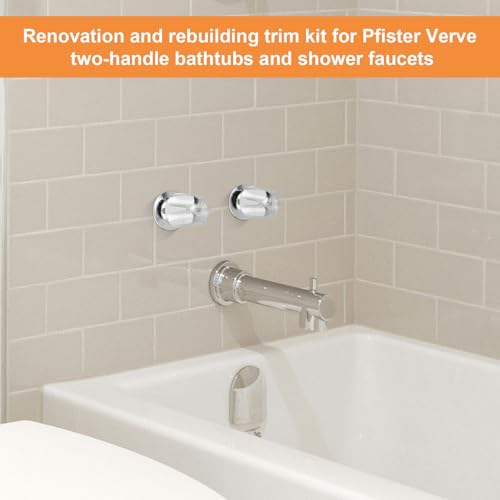Kit de recambio para ducha de bañera 2 piezas, mando de ducha para Price Pfister, plástico, manija de grifo agua caliente/fría con base y vástago de válvula miniatura 6
